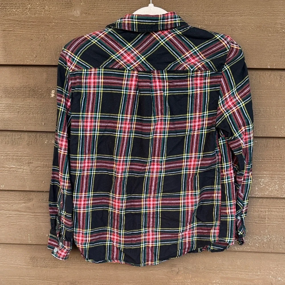 J. Crew Colorful Soft Plaid Shirt size PM